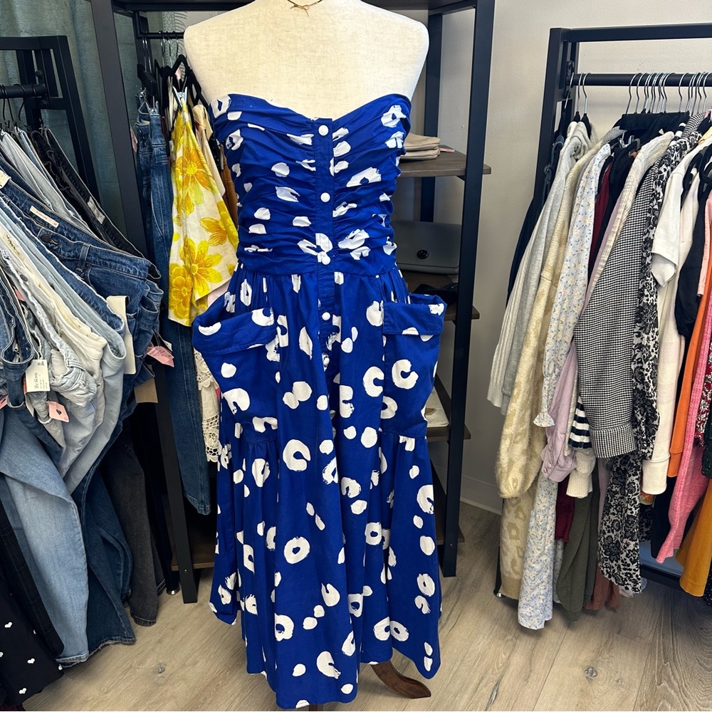 Vintage Victor Costa blue and white sundress